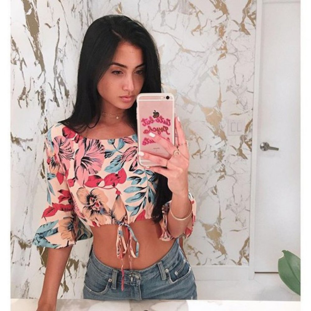 For Love and Lemons x Revolve tropical crop -hold-